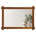 thumbnail image 1 of Costway 40 x 28.5 Inch Shatterproof Wall Mirror with Acacia Wood Frame & Vintage Rivet Design, 1 of 10