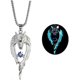 thumbnail image 1 of Wolf Necklace Pendant For Women Men Stainless Steel Luminous Animal Wolf Totem Necklace Teen Halloween Glow In The Dark Jewelry, 1 of 5