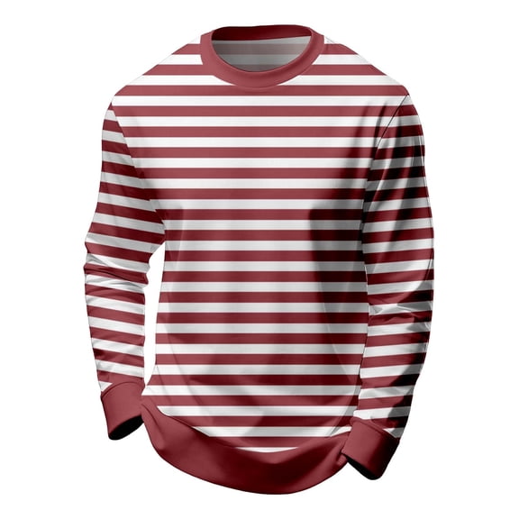 WOYY Boys Striped Crew Neck Sweatshirt Casual Long Sleeve Pullover Sweatshirt, Sizes 3-14