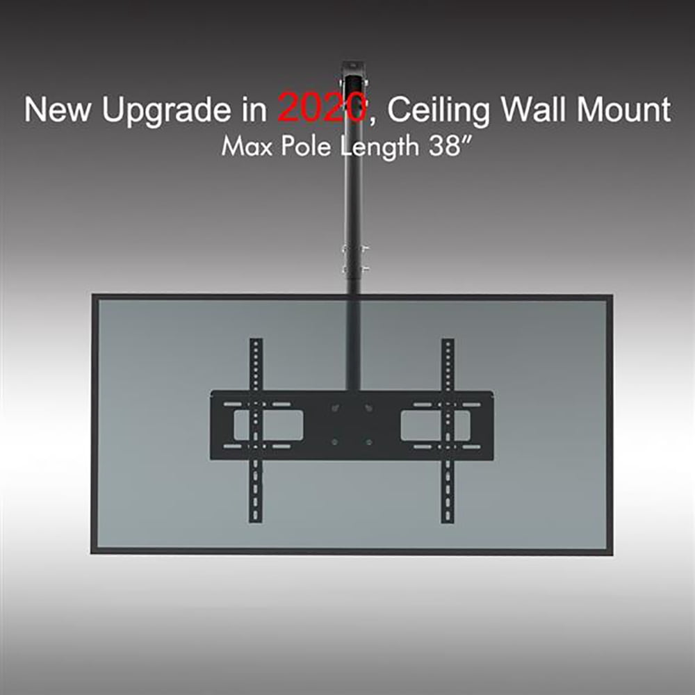 TV Ceiling Mount Adjustable Bracket Fits Most LED, LCD, OLED and Plasma Flat Screen Display 32 to 70 Inch, up to 110 Lbs, VESA from 200x100mm to 600x400mm