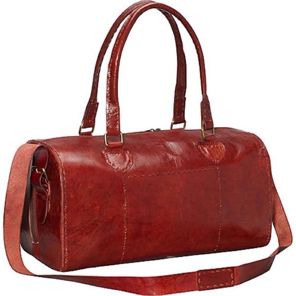 Sharo Sacs en Cuir Unisexe à Sangle Ajustable Sac d'Épaule en Cuir, Rouge