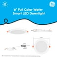 thumbnail image 4 of GE Cync Reveal Smart LED Wafer Downlight, Color Changing WiFi Light, Matter Compatible, Works with Alexa and Google Home, 6in, 4 of 8