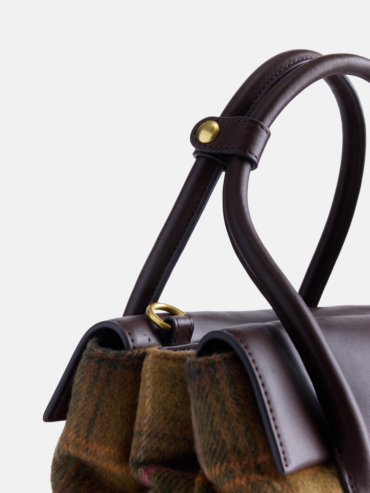 Free Assembly Women's Satchel, Green Plaid