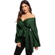 thumbnail image 1 of Blusa de manga larga con cuello en V y volantes para mujer Xemadio WRMH-231-14, 1 of 4