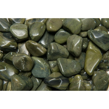 Fantasia Crystal Vault: 1/2 lb High Grade Green Jasper Tumbled Stones - XLarge - 1.5