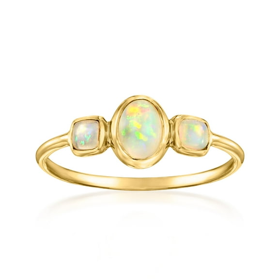 Ross-Simons Opal 3-Stone Ring in 14kt Yellow Gold, Women's, Adult
