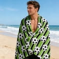 thumbnail image 4 of D 55X28 Inch Soccer Themed Microfiber Beach Towel For Pool Bath Sports Party, 4 of 7