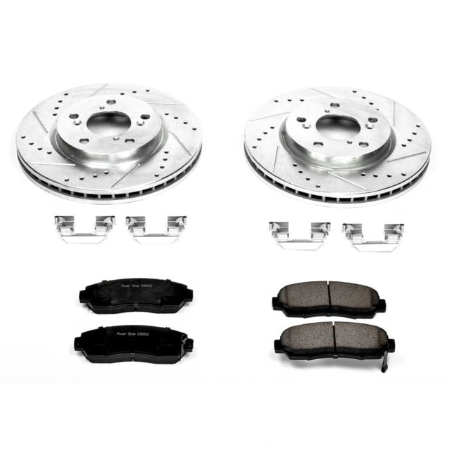 Power Stop K1485 Front Z23 Evolution Brake Kit with Drilled//Slotted Rotors and Ceramic Brake Pads