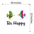 thumbnail image 4 of Fish Wall Decal Be Happy Motivational Quote Vinyl Living Room Decor Adorable Quote Bedroom Decoration - Size: 40 In X 32 In, 4 of 5