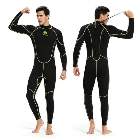 Men's 3mm Back Zip Full Body Wetsuit Swimming Surfing Diving Snorkeling Suit