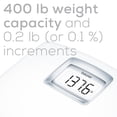 thumbnail image 2 of Báscula digital de baño Beurer PS25 para medir el peso corporal: capacidad de 181 kg, autocalibración, pantalla retroiluminada XL, vidrio, precisión y exactitud., 2 of 5