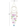 thumbnail image 3 of DecMode 49" Multi Colored Metal Indoor Outdoor Geometric Windchime with Stained Glass, 3 of 9