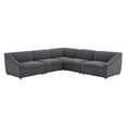 thumbnail image 2 of Modway Comprise 5-Piece Sectional Sofa in Charcoal, 2 of 10