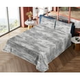 thumbnail image 4 of Ambesonne Grunge Art Fitted & Flat Sheet with Sham 3 Pcs Set, Abstract Pattern Branch, Twin, Pale Grey Dimgray, 4 of 5