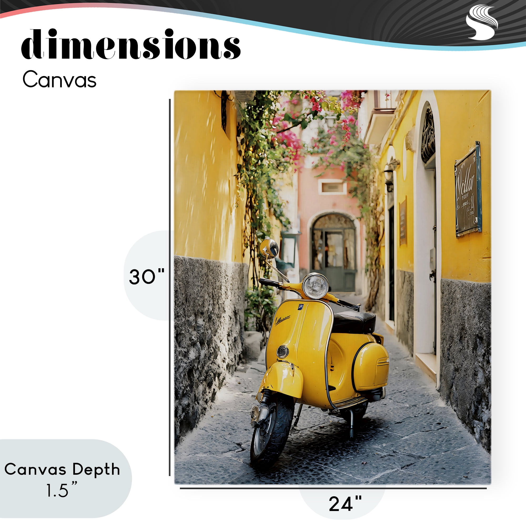 Stupell Industries Yellow Moped in Alley Canvas Wall Art, design by Franklyn Gregory