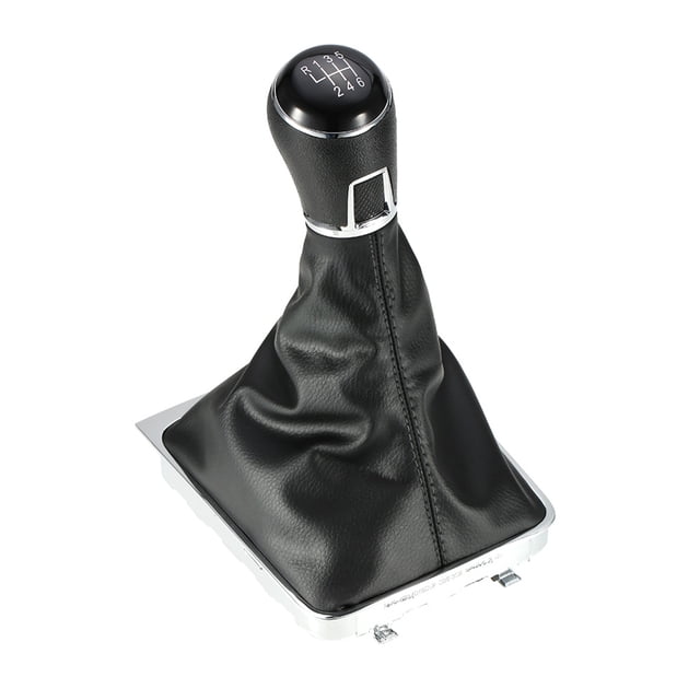 Kit pomo cambio Reemplazo de la bota del cuero del botón del cambio de marcha de 6 velocidades para TOMSHOO Kit pomo cambio
