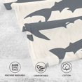 thumbnail image 4 of Cotton Bath Towels Soft Face Towel Absorbent Quick Dry Shark Silhouettes 16"x28" 2 Pack, 4 of 8