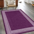 thumbnail image 3 of 3'x5' Area Rugs, Dark Purple Retro Greek Key Indoor Outdoor Area Rug for Living Room Bedroom, Geometric Greece Ancient Farmhouse Washable Bathroom Rugs Kitchen Floor Carpet Mats Home Decor Aesthetic, 3 of 8