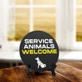thumbnail image 4 of Service Animals Welcome Circle Table Sign with Acrylic Stand (5x5") | Public Spaces Signage, 4 of 9