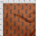 thumbnail image 2 of oneOone Silk Tabby Fabric Leaves & Floral Block Print Fabric BTY 42 Inch Wide, 2 of 4