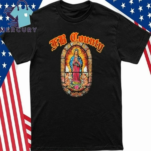 RARE Fb County Stain Glass Heavy Hard T-Shirt