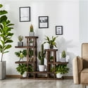 SmileMart 6-Tier 7-Shelf 38" High Wooden Flower & Plant Display Stand