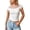 White, variant on Summer Crop Tops for Women Lace Patchwork Crew Neck Short Sleeve Shirts Trendy Casual Solid Color Blouses