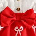 thumbnail image 6 of Karoyedx Toddler Girl Rompers Newborn Baby Girl Ruffle Long Sleeve Romper Dress Newborn Baby Girl Fall Outfits + Headband Red Size,12-18 Months, 6 of 9