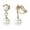 E, variant on Cultured Pearl Earrings and Ear Clips for Women Silver Dangle Earring with Zirconia