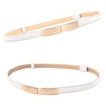 thumbnail image 5 of MRULIC belts for women Women Skinny Leather Belt Ladies Slim Belt Metal Buckle Thin Elastic Fashion Dress Belt White + One size, 5 of 6