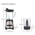 thumbnail image 3 of Licuadora Hamilton Beach Power Elite con Picador 3 Tazas Vaso de Vidrio 1.2L 650W Reacondicionado, 3 of 9