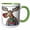 Green/White, variant on 3drose, Funny Colorful Moose Wearing Ugly Christmas Sweater Merry Christmas, 11oz Two-tone Green Mug