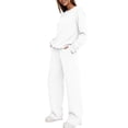 thumbnail image 6 of Yutgune Women's 2 Piece Sweatsuit Oversized Crew Neck Long Sleeve Sweatshirt Wide Leg Pants Casual Fall Loungewear Outfit, 6 of 7