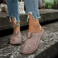 thumbnail image 2 of Mules Sandals for Women Thick Sot Sole Retro Hollow out Slip on Slides Casual Lightweight Nonslip Orthopedic Walking Shoes Pink Size 7.5, 2 of 7