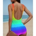 thumbnail image 3 of Women'sSwimwearOnePieceOmbreBeachRainbowColorGradient, 3 of 4