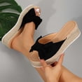 thumbnail image 4 of Xdegoge Platform Sandals for Women Summer Casual Espadrille Wedge Slides Slip On Open Toe Big Bow Decor Braided Jute Sole Dressy Vacation Beach Shoes, 4 of 9