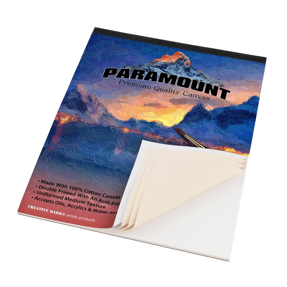 Paramount Universal Primed Premium Cotton Canvas Pads - 2 Pack - 11" x 14" - Universal Double Primed Cotton Canvas Pads for Drawing, Painting, Travel, & More