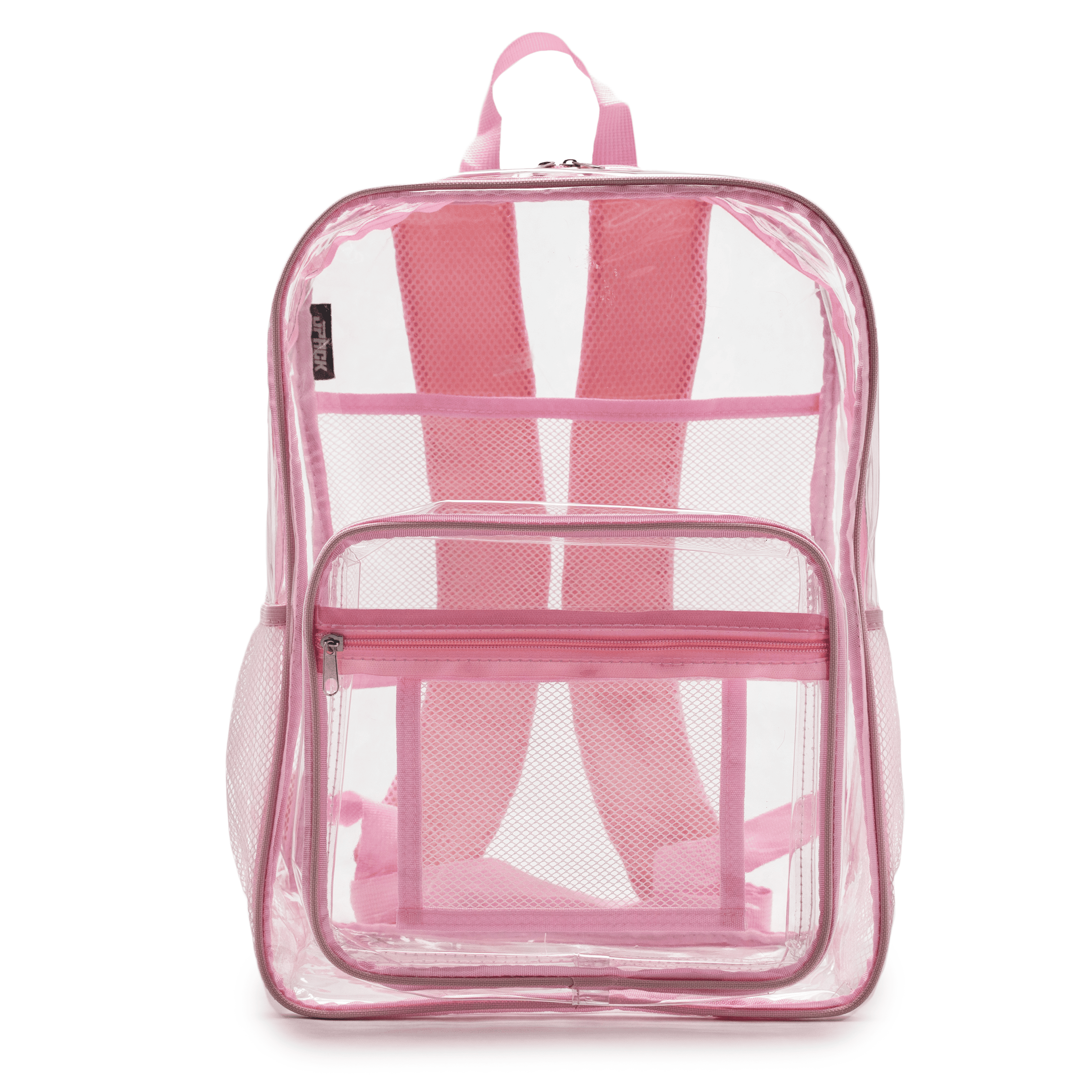 JPACK Clear Backpack – Heavy Duty Transparent Bookbag for Adults and Teens | School, Work, Travel, Stadiums (Pink)