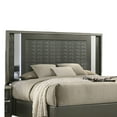 thumbnail image 3 of Levi Queen Bed-Dark Gray-Solid Teak and Rubberwood-Modern LED Lighting, 3 of 9