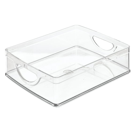 iDesign Plastic Cabinet and Pantry Storage Bin with Handles, Clear