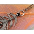thumbnail image 4 of Cool Abstract Metallic y Tone Feather Peacock Fall Costume Pendant Necklace, 4 of 4