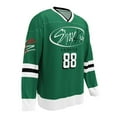 thumbnail image 3 of Stray Kids SKZ Member Number Splicing V-Neck Green Hockey Jersey – Unisex Long Sleeve Pullover Sweatshirts Streetwear for STAY Fan Support, 3 of 13