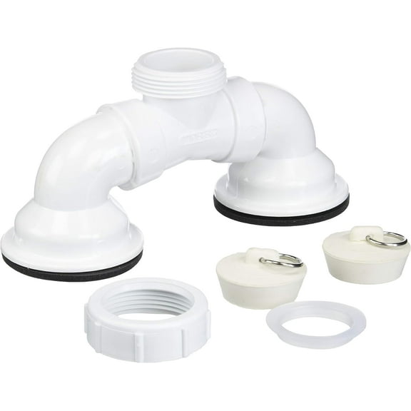 Mustee 26.619 Twin Waste Assembly, White