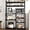Retro Black, variant on BOBOKY Bakers Rack with Power Outlet, Kitchen Baker Rack with Wire Basket, Microwave Stand with Large Open Storage Shelves, 6-Tier Freestanding Utility Storage Shelf,Retro Brown