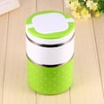 thumbnail image 4 of Recipiente Bento Box, Termo de sopa Tarro de comida, Conteners Lunch 1-3 Capas Fiambrera de acero inoxidable con aislamiento térmico Recipiente de comida Bento con asa (900 ml, Verde) Ecomeon  no, 4 of 6