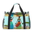 thumbnail image 1 of Fotbe African Women Bolsa de Viaje con Estampado, Bolsa de Fin de Semana para Mujer con Compartimento para Zapatos, Bolsa de Gimnasio con Bolsillo Húmedo, 1 of 7
