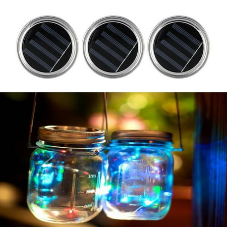 Solar Mason Jar Lid Eeekit 3 Pack 10 Led Solar Mason Jar Lid