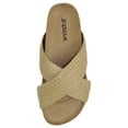 thumbnail image 3 of Soda Shoes Women Sandals Footbed Criss Cross Band Strap Flip Flops MIDGE-S Beige Natural Raffia 6, 3 of 4