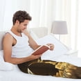 thumbnail image 6 of Picia Golden Glitter And Light Mens Soft Woven Cotton Elastic Waistband Sleep Pajama Pant Lounge Sleep Pant With Pockets And Drawstring-Medium, 6 of 9
