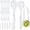 Clear-Set of 18, variant on Disposable Plastic Serving Set - 18 Black Utensils 6" Tongs 10' Spoons Forks Buffet & Party Use
